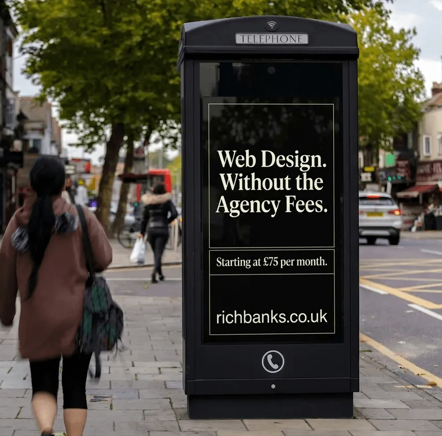 A local business featured on a premium digital billboard