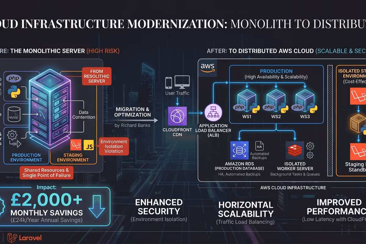 Diagram of the new distributed AWS architecture