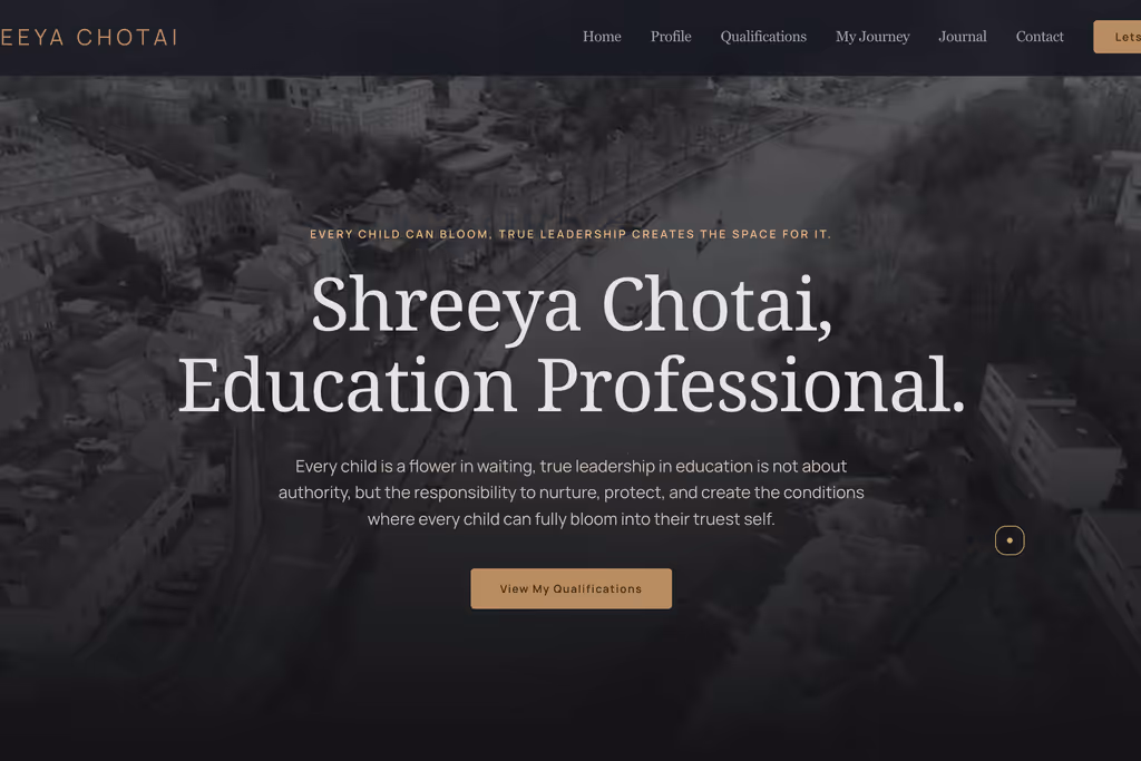 A clean, modern digital resume and blog displayed on a laptop and smartphone screen.