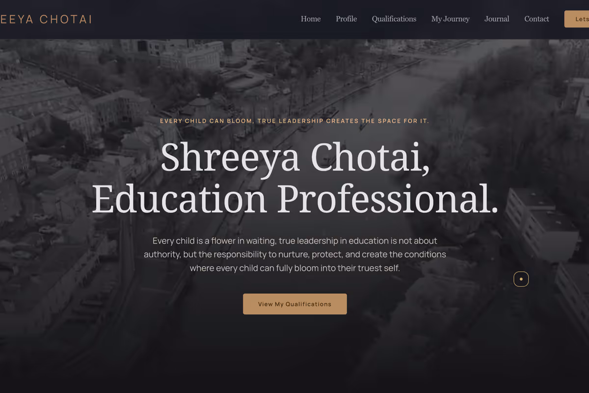 A clean, modern digital resume and blog displayed on a laptop and smartphone screen.